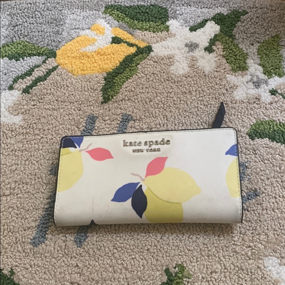 Kate Spade White and Yellow Floral Wallet